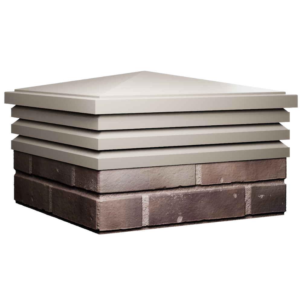 Колпак Zking Бона ХайТек Бежевый на столб 2х2 кирпича (513х513мм) в Благовещенске фото