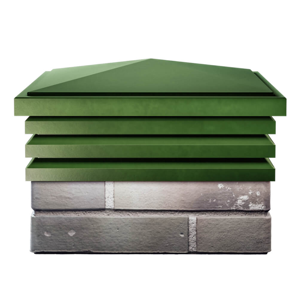 Колпак Zking Бона ХайТек Зеленый на столб 1.5х1.5 кирпича (385х385мм) Благовещенск фото