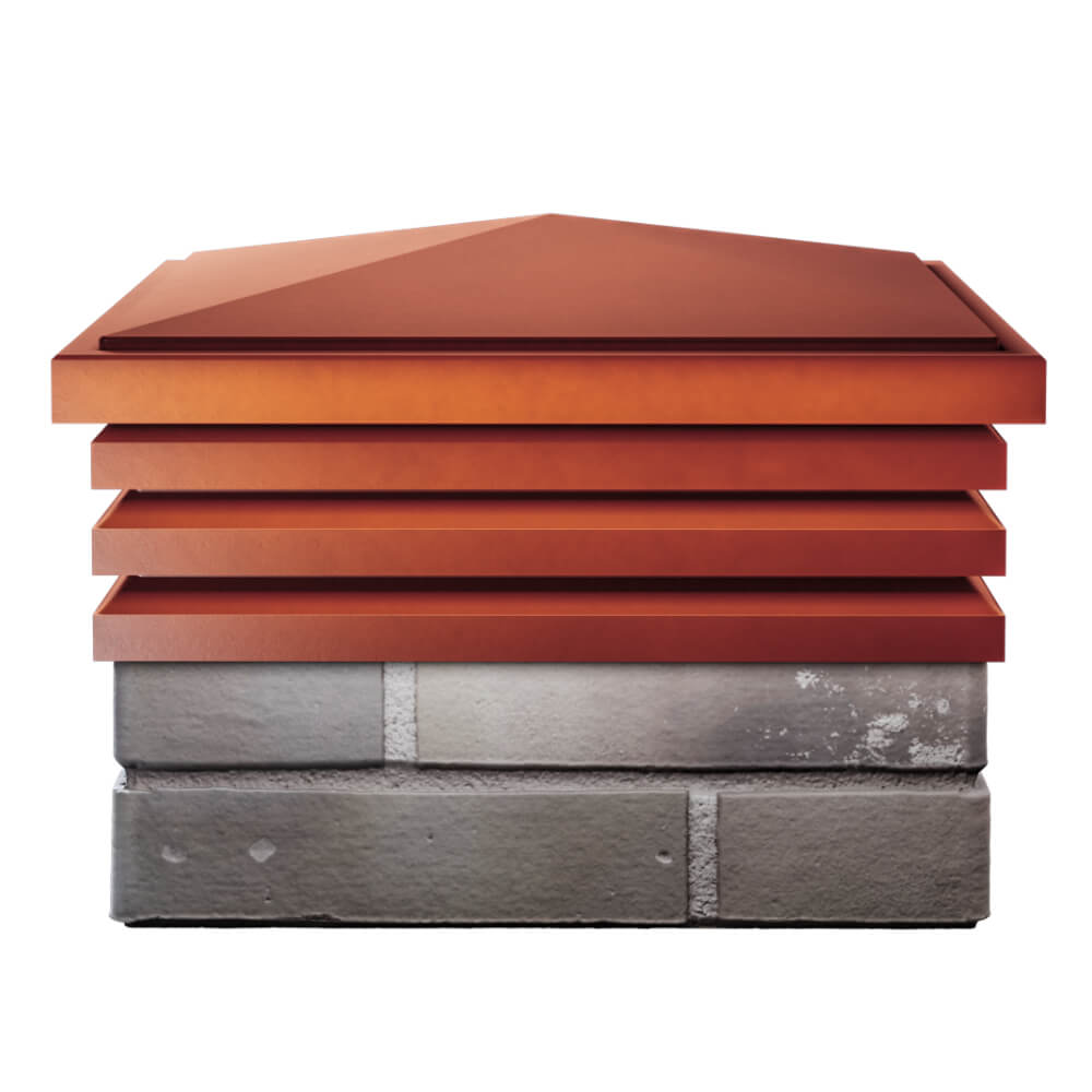 Колпак Zking Бона ХайТек Красный на столб 1.5х1.5 кирпича (385х385мм) Благовещенск фото