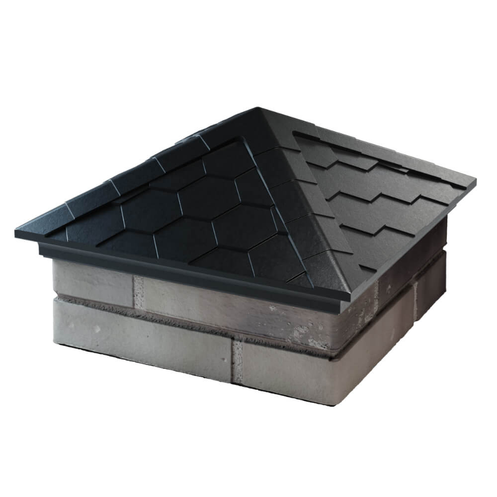 Колпак Zking Эверест Черный на столб 1.5х1.5 кирпича (390х390мм) в Благовещенске фото