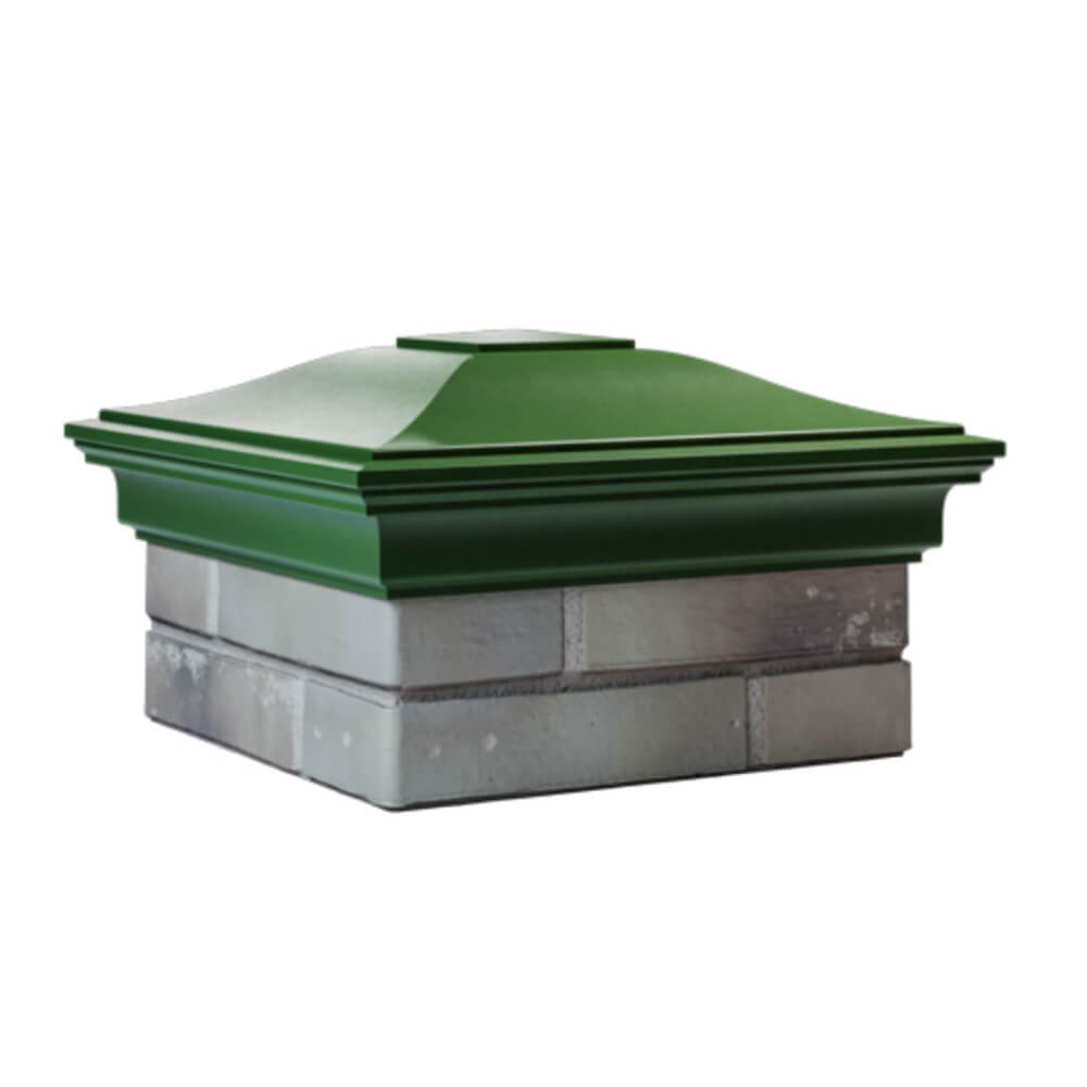 Колпак Zking Монблан Зеленый на столб 1.5х1.5 еврокирпича 0.7НФ (355х355мм) в Благовещенске фото