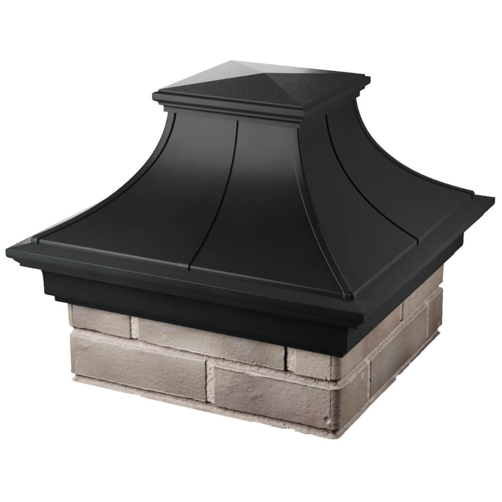 Колпак Zking Монблан Премиум Черный на столб 1.5х1.5 кирпича (385х385мм) в Благовещенске фото