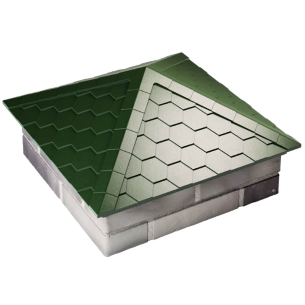 Колпак Zking Эверест Зеленый на столб 2х2 кирпича (535х535мм) Благовещенск фото