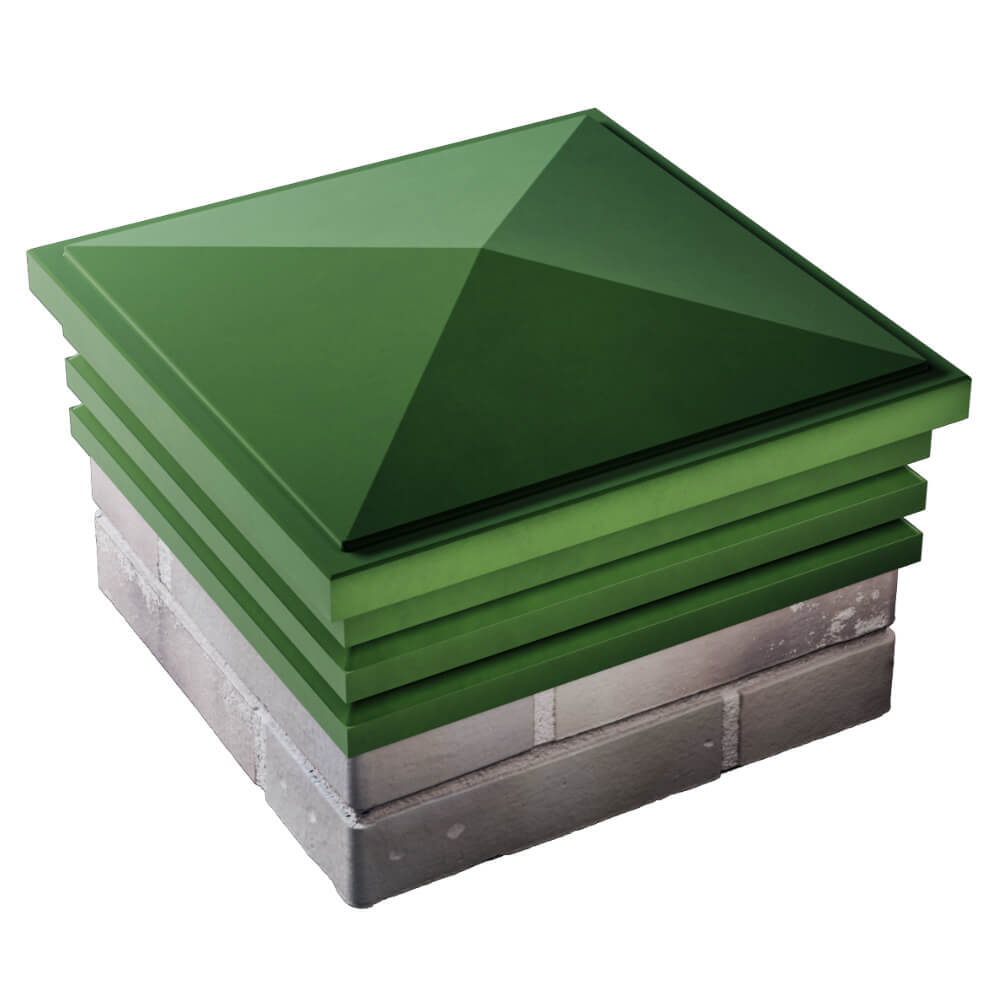 Колпак Zking Бона ХайТек Зеленый на столб 1.5х1.5 кирпича (385х385мм) в Благовещенске фото