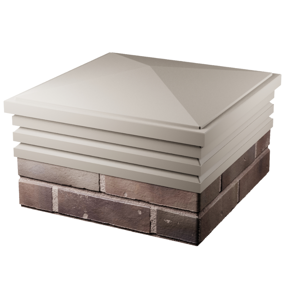 Колпак Zking Бона ХайТек Бежевый на столб 2х2 кирпича (513х513мм) в Благовещенске фото