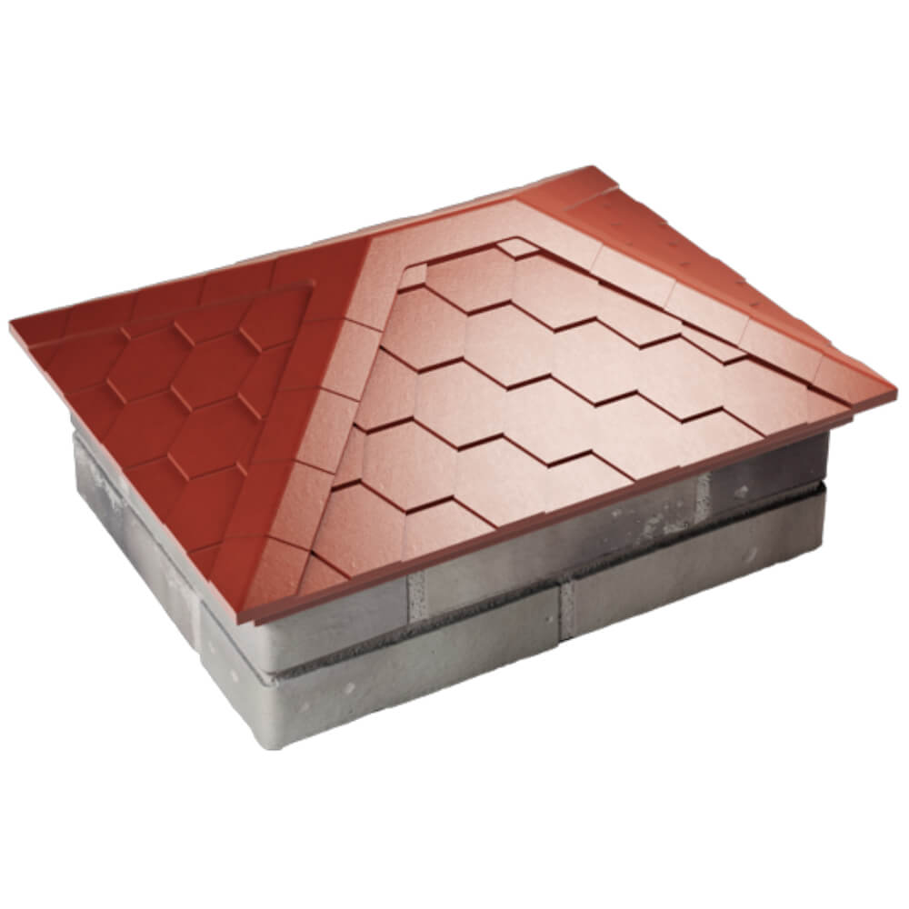 Колпак Zking Эверест Красный на столб 2х1.5 кирпича (520х390мм) Благовещенск фото