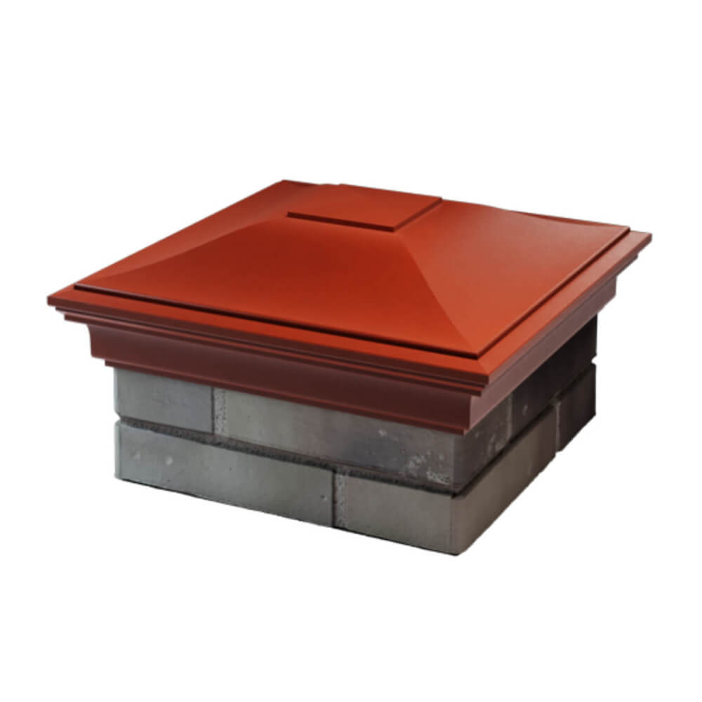 Колпак Zking Монблан Красный на столб 1.5х1.5 еврокирпича 0.7НФ (355х355мм) в Благовещенске фото