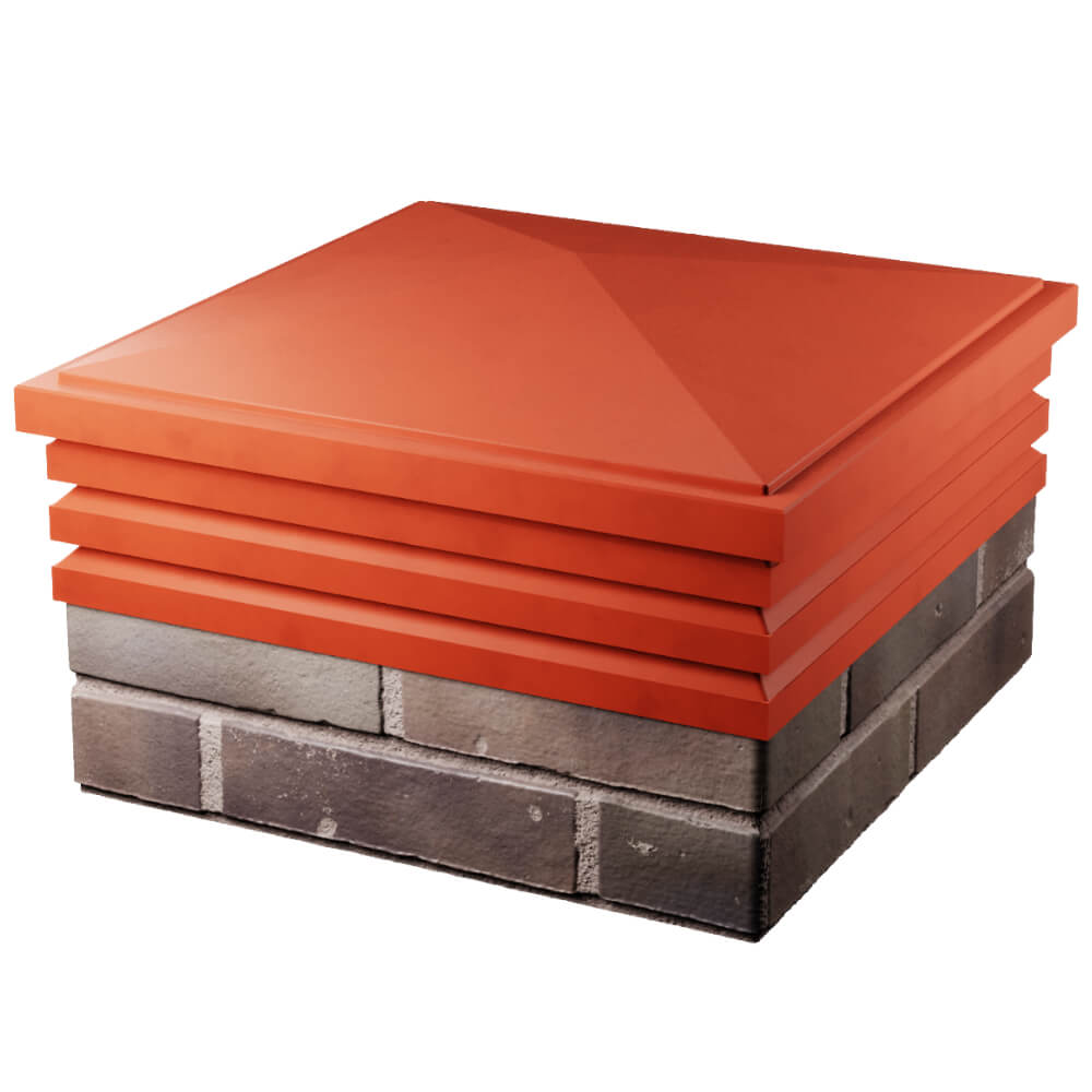 Колпак Zking Бона ХайТек Красный на столб 2х2 кирпича (513х513мм) в Благовещенске фото