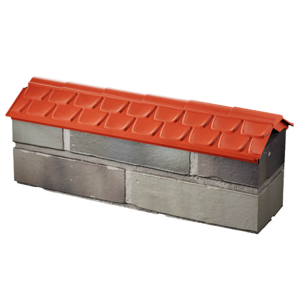 Парапет Zking Эльбрус Красный с посадкой на 0.5 кирпича (130мм) в Благовещенске фото