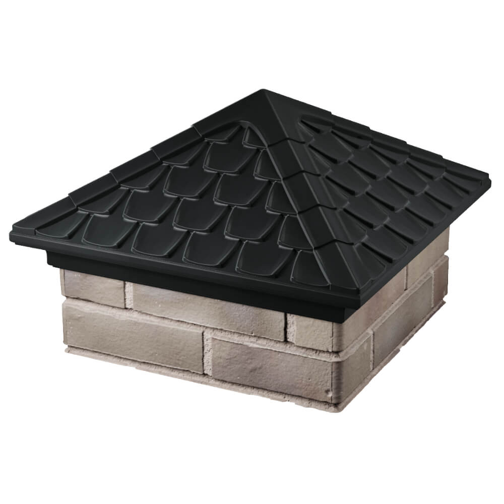 Колпак Zking Эльбрус Черный на столб 1.5х1.5 кирпича (385х385мм) в Благовещенске фото