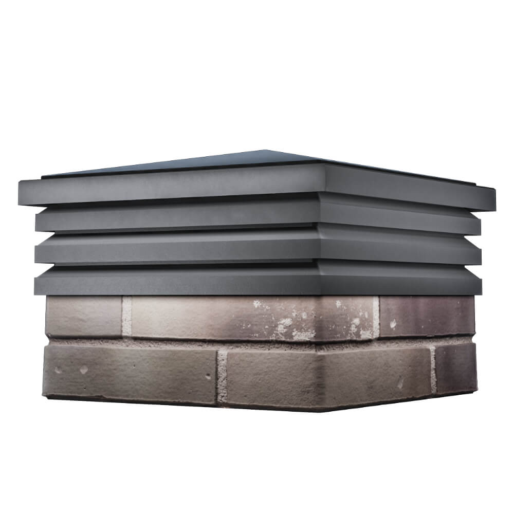 Колпак Zking Бона ХайТек Серый на столб 1.5х1.5 кирпича (385х385мм) в Благовещенске фото