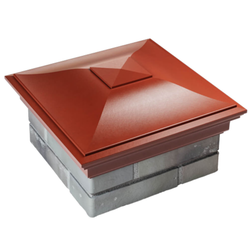 Колпак Zking Монблан Красный на столб 1.5х1.5 кирпича (385х385мм) в Благовещенске фото