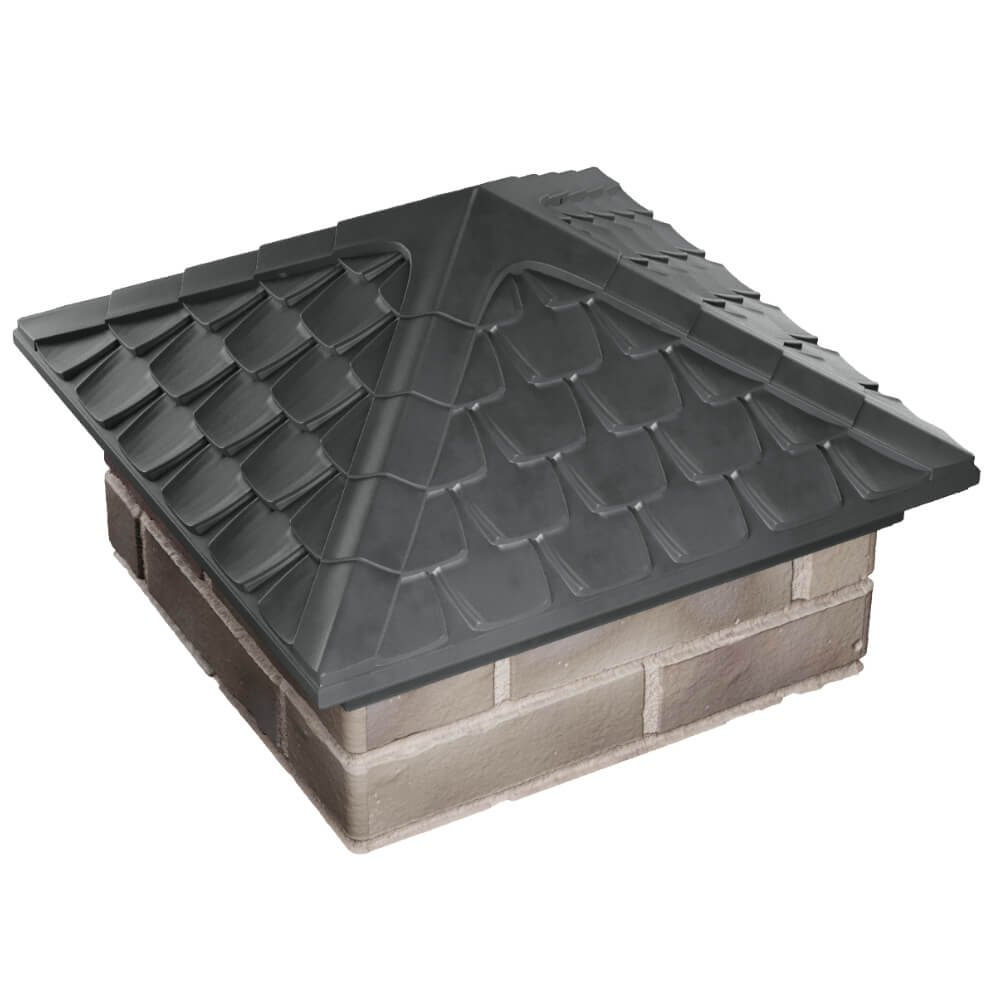 Колпак Zking Эльбрус Серый на столб 1.5х1.5 кирпича (385х385мм) в Благовещенске фото