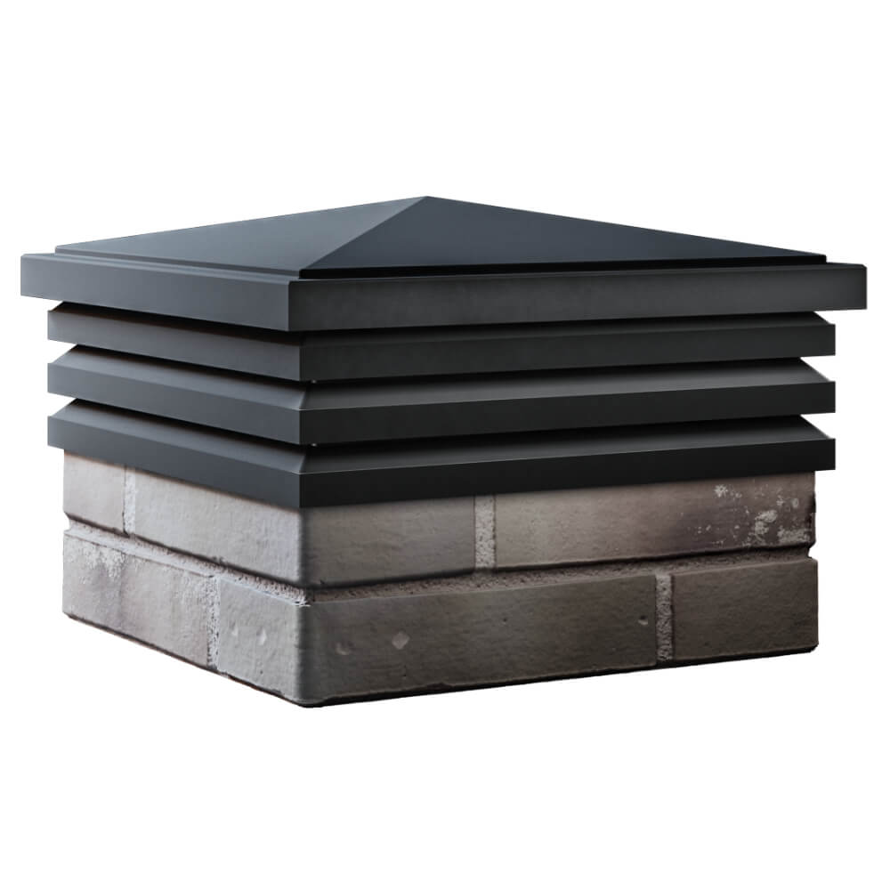 Колпак Zking Бона ХайТек Черный на столб 1.5х1.5 кирпича (385х385мм) в Благовещенске фото