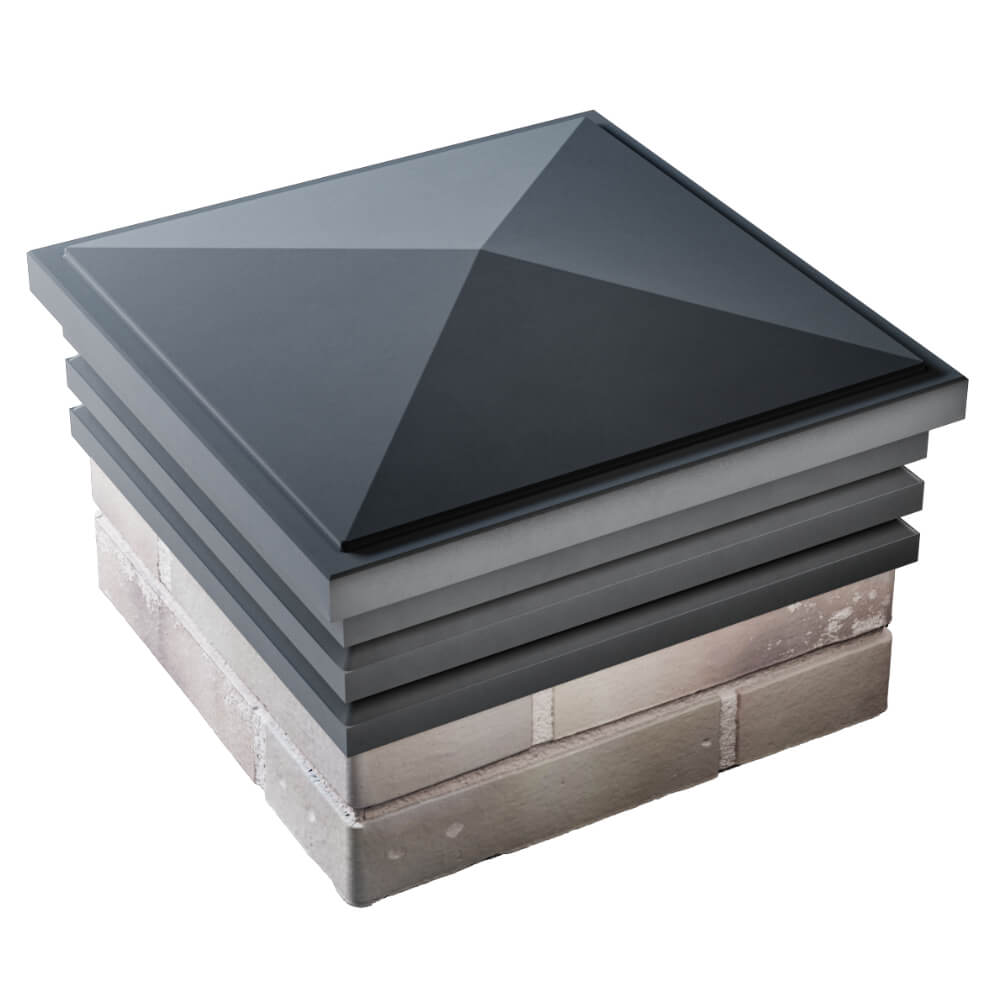 Колпак Zking Бона ХайТек Серый на столб 1.5х1.5 кирпича (385х385мм) в Благовещенске фото