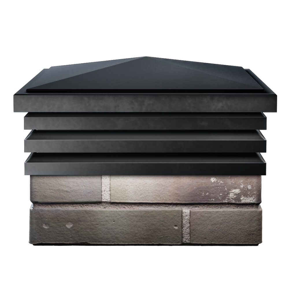 Колпак Zking Бона ХайТек Черный на столб 1.5х1.5 кирпича (385х385мм) Благовещенск фото