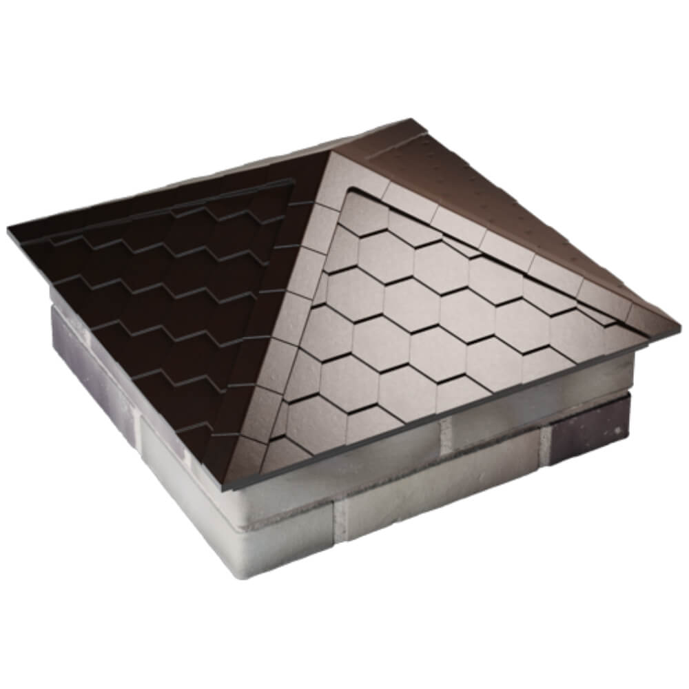 Колпак Zking Эверест Коричневый на столб 2х2 кирпича (535х535мм) Благовещенск фото