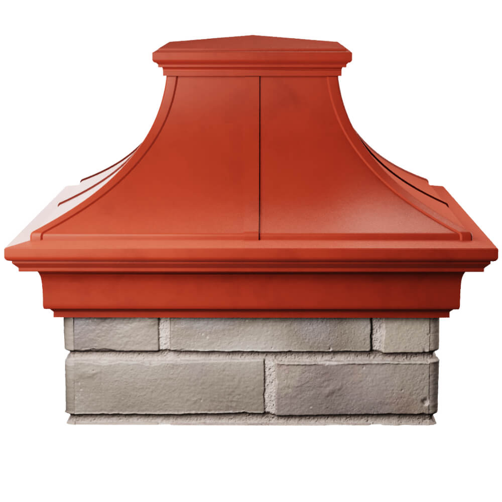 Колпак Zking Монблан Премиум Красный на столб 1.5х1.5 кирпича (385х385мм) Благовещенск фото