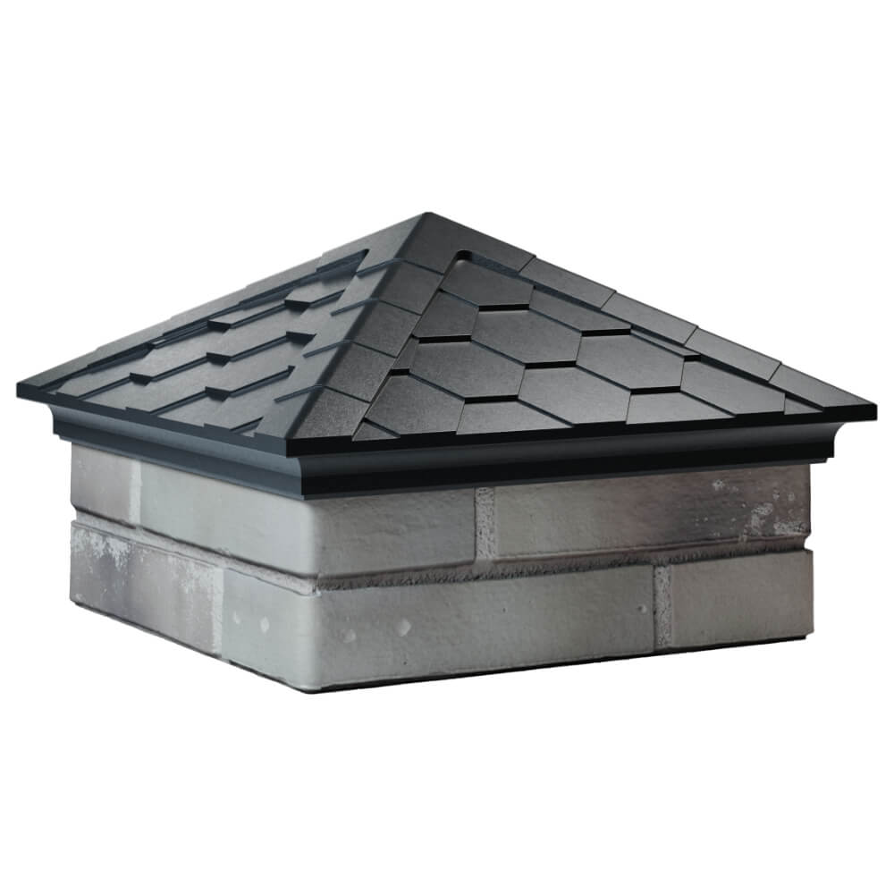 Колпак Zking Эверест Черный на столб 1.5х1.5 кирпича (390х390мм) в Благовещенске фото