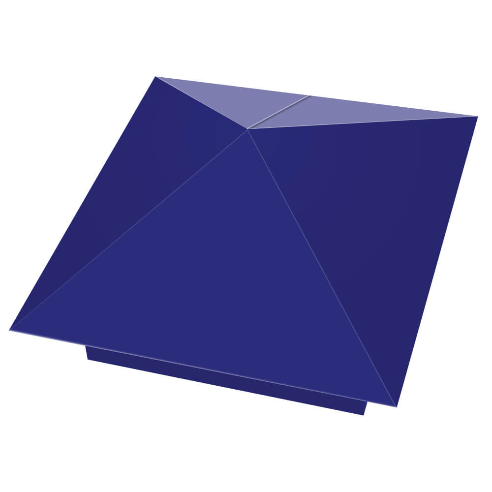 Колпак металлический 400х400мм RAL5002 Синий Ультрамарин заборный Благовещенск фото