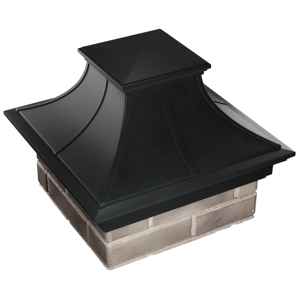 Колпак Zking Монблан Премиум Черный на столб 1.5х1.5 кирпича (385х385мм) в Благовещенске фото