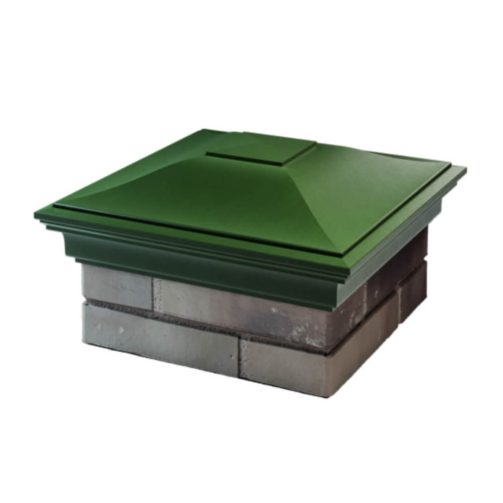 Колпак Zking Монблан Зеленый на столб 1.5х1.5 еврокирпича 0.7НФ (355х355мм) в Благовещенске фото