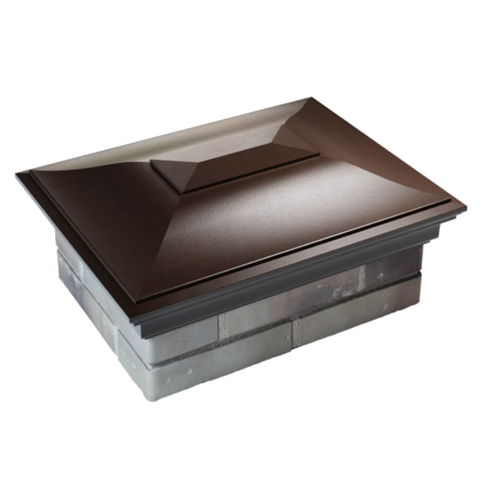 Колпак Zking Монблан Коричневый на столб 2х1.5 кирпича (515х385мм) Благовещенск фото