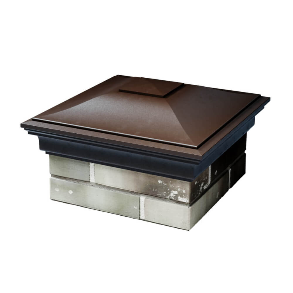 Колпак Zking Монблан Коричневый на столб 1.5х1.5 еврокирпича 0.7НФ (355х355мм) в Благовещенске фото