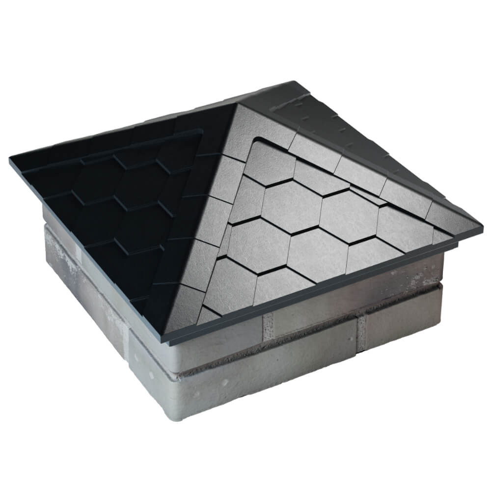 Колпак Zking Эверест Черный на столб 1.5х1.5 кирпича (390х390мм) в Благовещенске фото