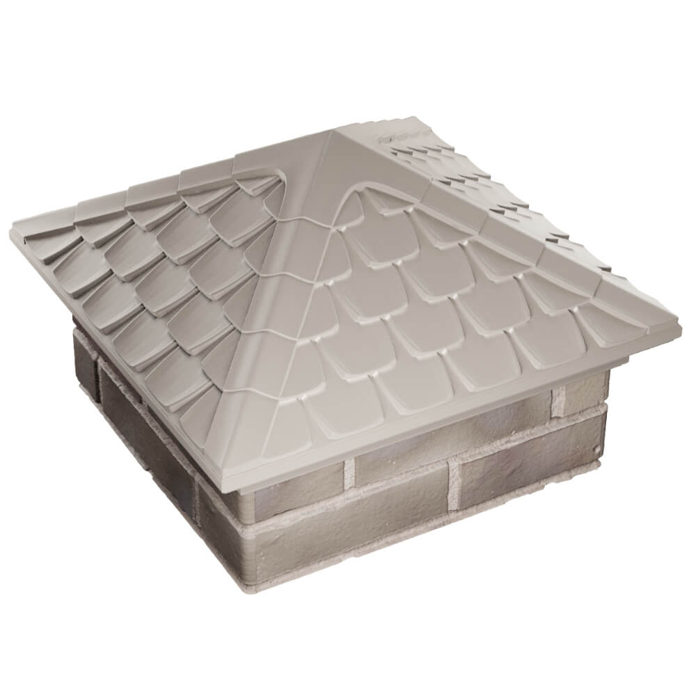 Колпак Zking Эльбрус Бежевый на столб 1.5х1.5 кирпича (385х385мм) в Благовещенске фото