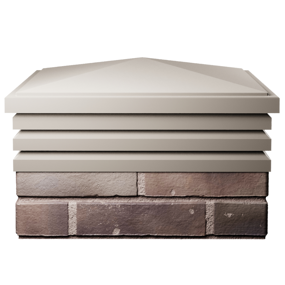 Колпак Zking Бона ХайТек Бежевый на столб 2х2 кирпича (513х513мм) Благовещенск фото