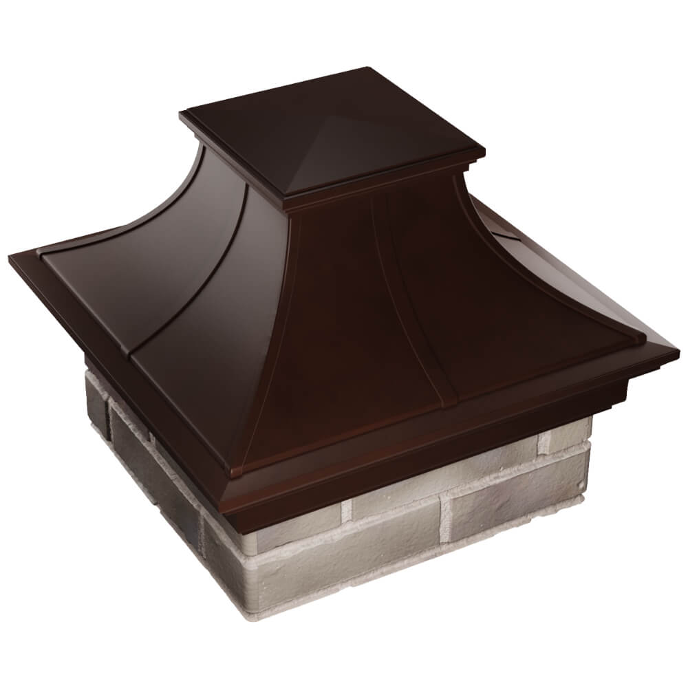 Колпак Zking Монблан Премиум Коричневый на столб 1.5х1.5 кирпича (385х385мм) в Благовещенске фото