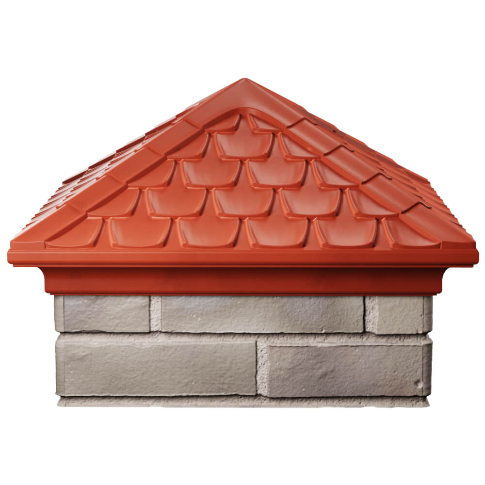 Колпак Zking Эльбрус Красный на столб 1.5х1.5 кирпича (385х385мм) Благовещенск фото