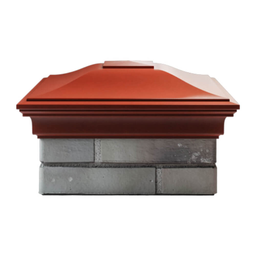 Колпак Zking Монблан Красный на столб 1.5х1.5 еврокирпича 0.7НФ (355х355мм) Благовещенск фото