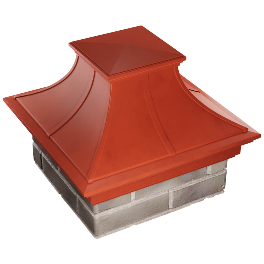 Колпак Zking Монблан Премиум Красный на столб 1.5х1.5 кирпича (385х385мм) в Благовещенске фото