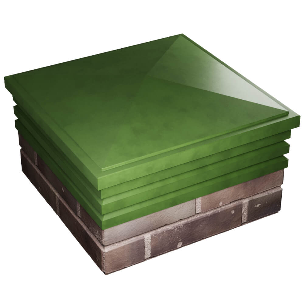 Колпак Zking Бона ХайТек Зеленый на столб 2х2 кирпича (513х513мм) в Благовещенске фото