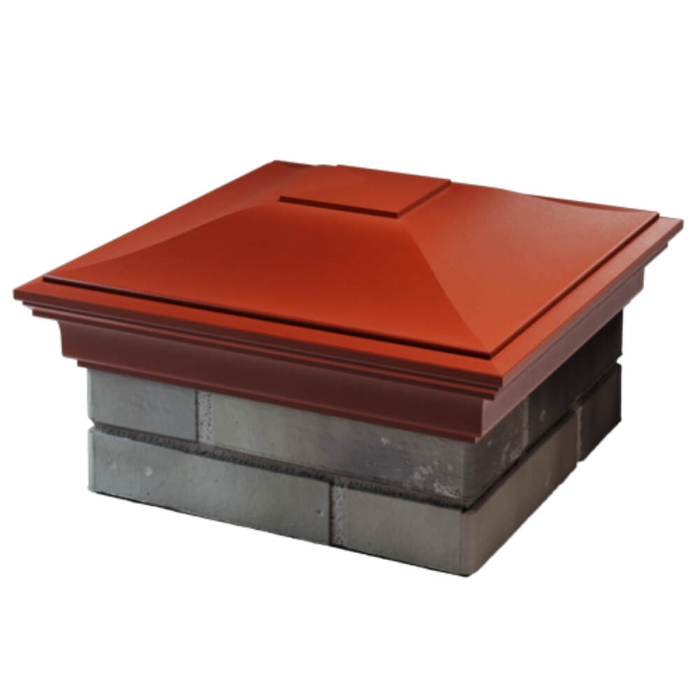 Колпак Zking Монблан Красный на столб 1.5х1.5 кирпича (385х385мм) в Благовещенске фото