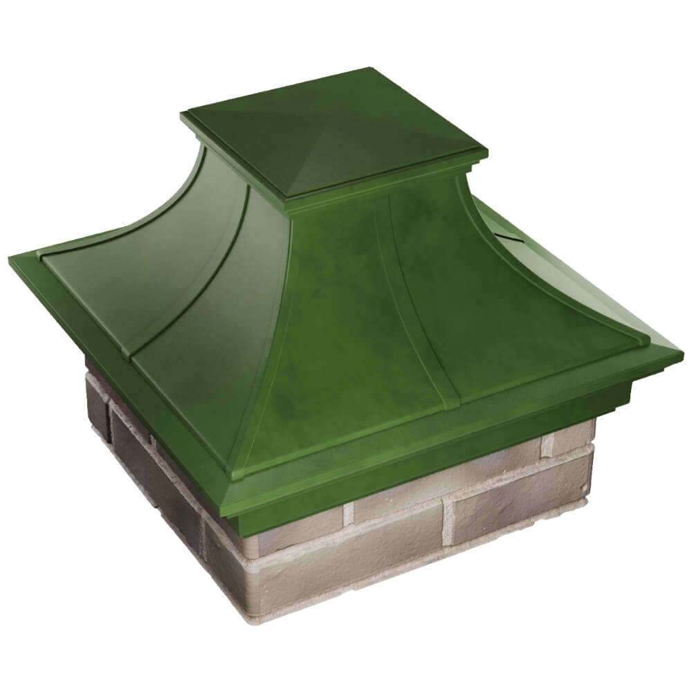 Колпак Zking Монблан Премиум Зеленый на столб 1.5х1.5 кирпича (385х385мм) в Благовещенске фото
