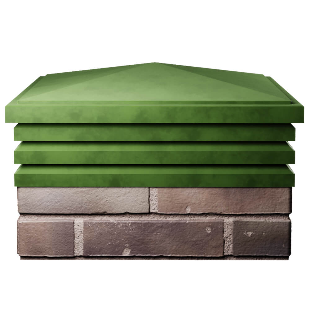 Колпак Zking Бона ХайТек Зеленый на столб 2х2 кирпича (513х513мм) Благовещенск фото