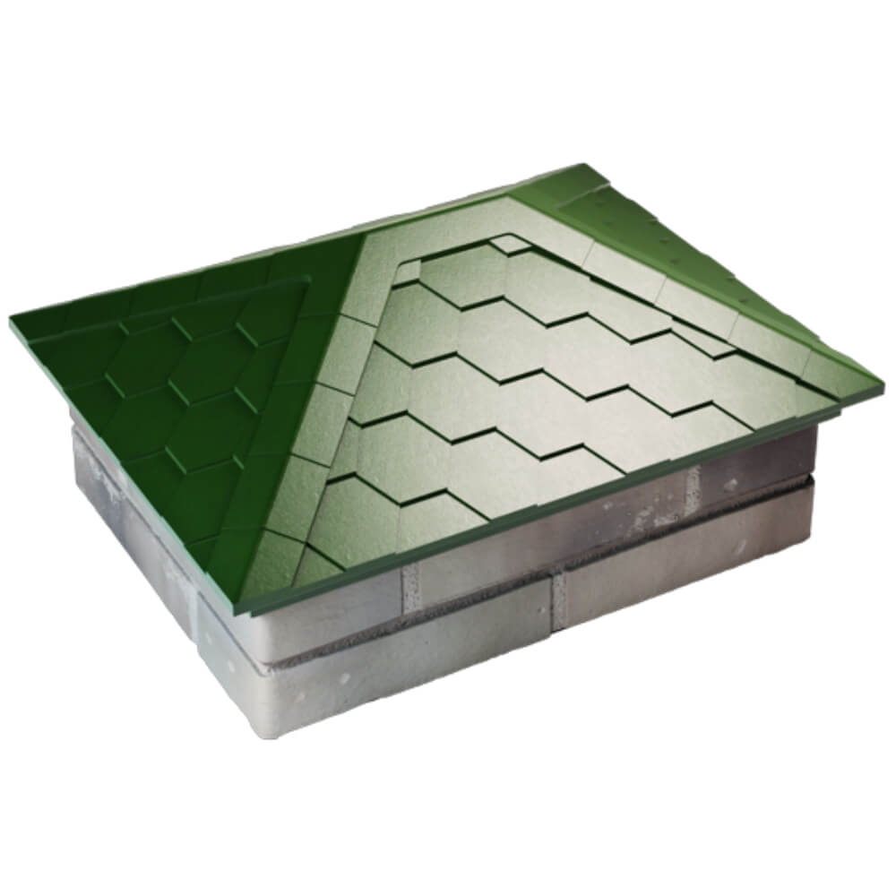 Колпак Zking Эверест Зеленый на столб 2х1.5 кирпича (520х390мм) Благовещенск фото