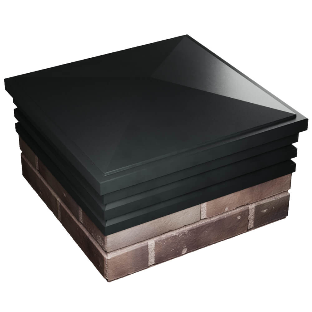 Колпак Zking Бона ХайТек Черный на столб 2х2 кирпича (513х513мм) в Благовещенске фото