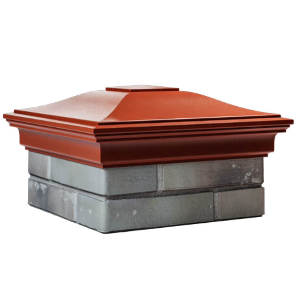 Колпак Zking Монблан Красный на столб 1.5х1.5 кирпича (385х385мм) в Благовещенске фото