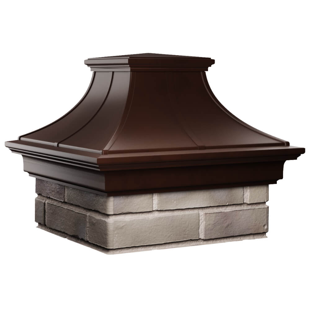 Колпак Zking Монблан Премиум Коричневый на столб 1.5х1.5 кирпича (385х385мм) в Благовещенске фото