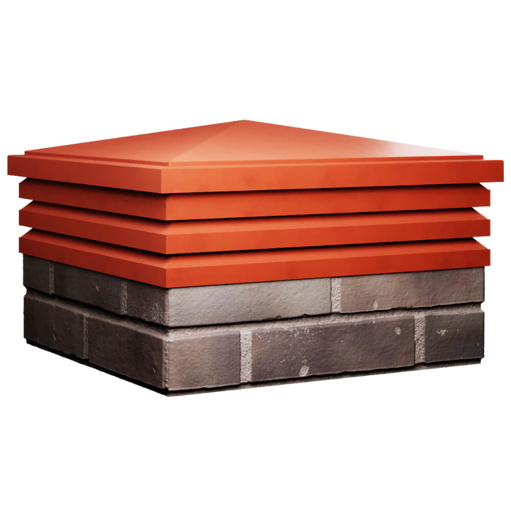 Колпак Zking Бона ХайТек Красный на столб 2х2 кирпича (513х513мм) в Благовещенске фото