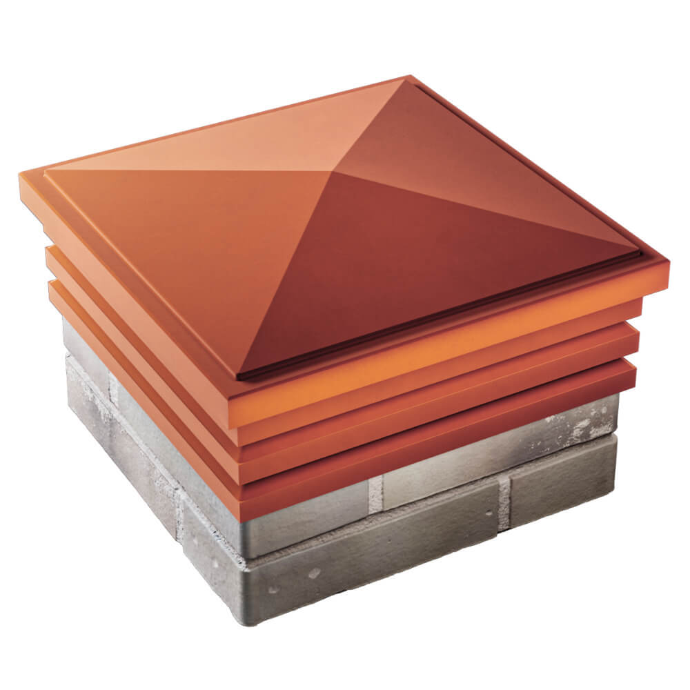 Колпак Zking Бона ХайТек Красный на столб 1.5х1.5 кирпича (385х385мм) в Благовещенске фото