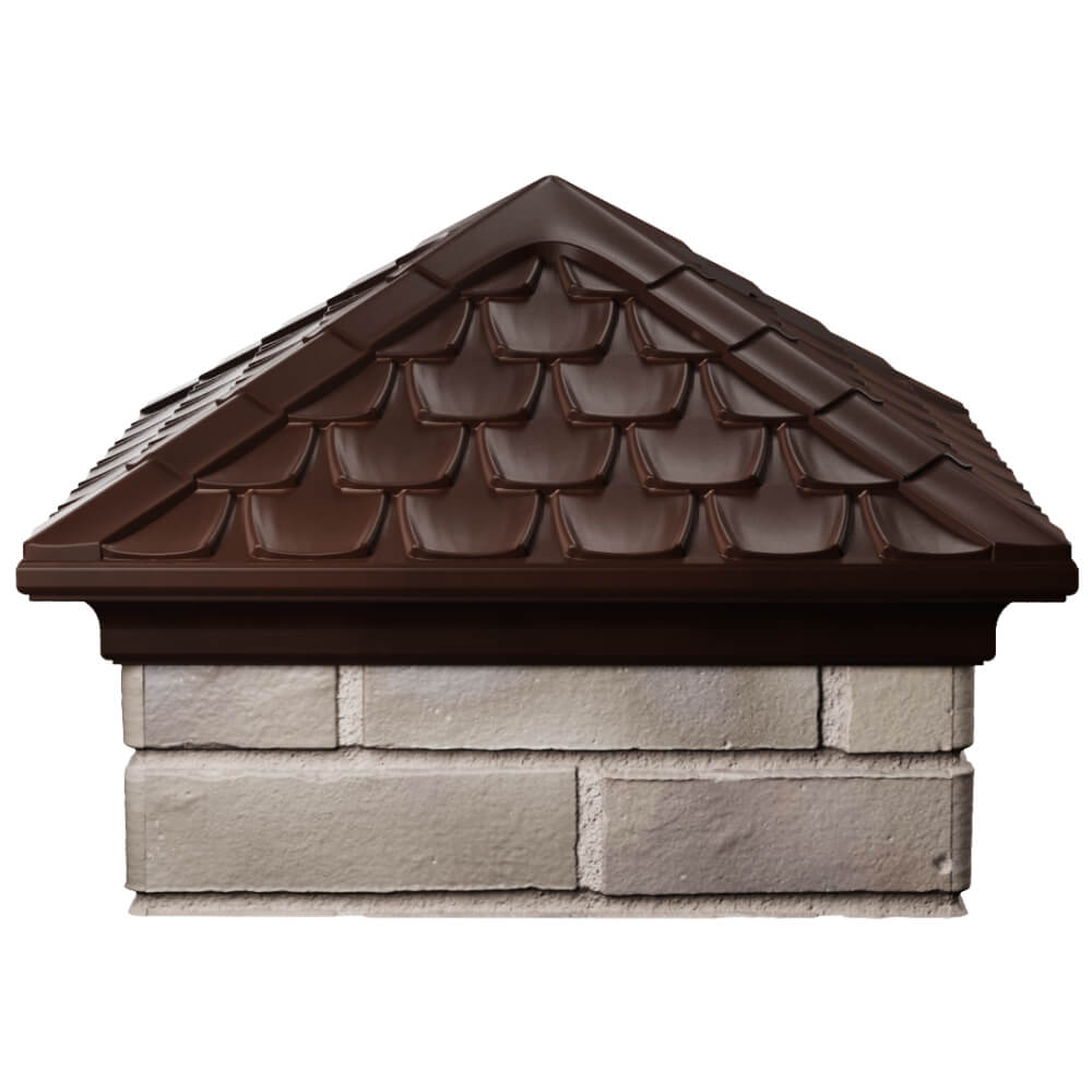 Колпак Zking Эльбрус Коричневый на столб 1.5х1.5 кирпича (385х385мм) Благовещенск фото