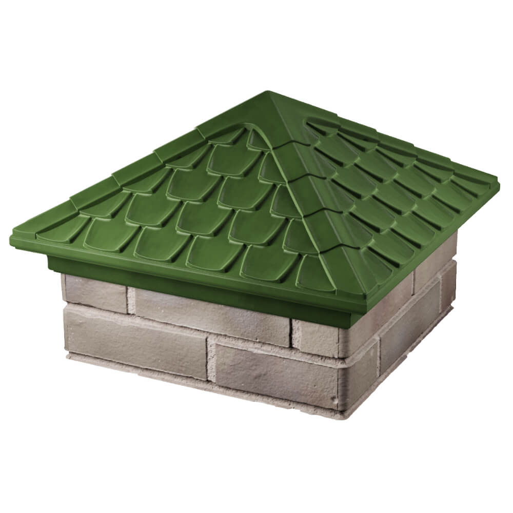 Колпак Zking Эльбрус Зеленый на столб 1.5х1.5 кирпича (385х385мм) в Благовещенске фото