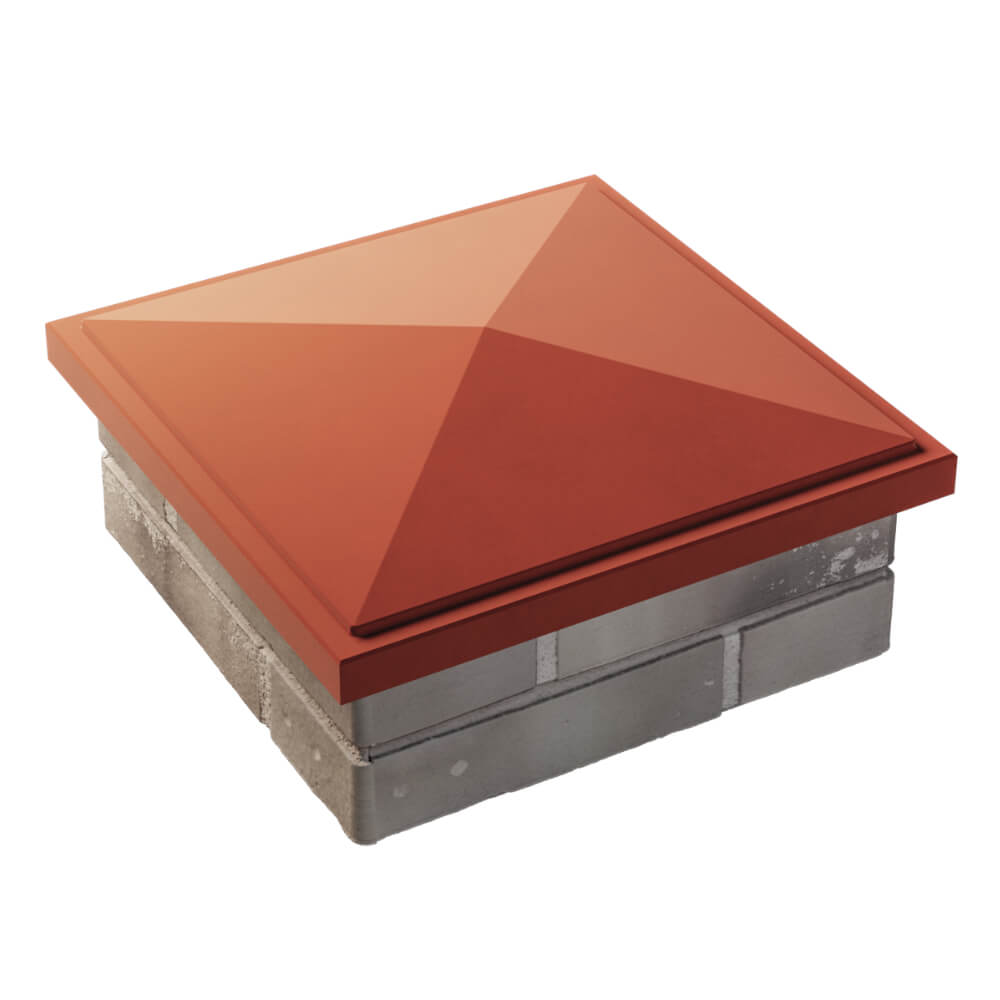 Колпак Zking БонаМоно Красный на столб 1.5х1.5 кирпича (385х385, 400х400мм) в Благовещенске фото