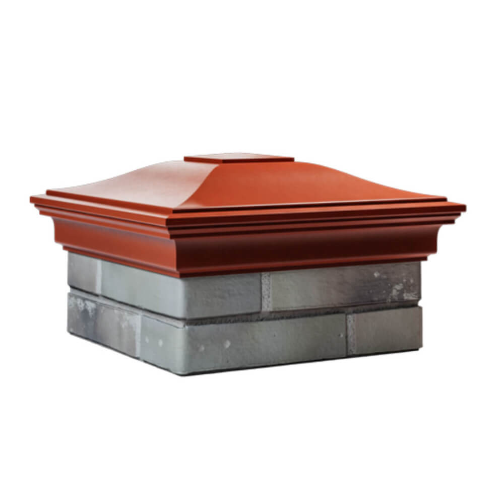 Колпак Zking Монблан Красный на столб 1.5х1.5 еврокирпича 0.7НФ (355х355мм) в Благовещенске фото