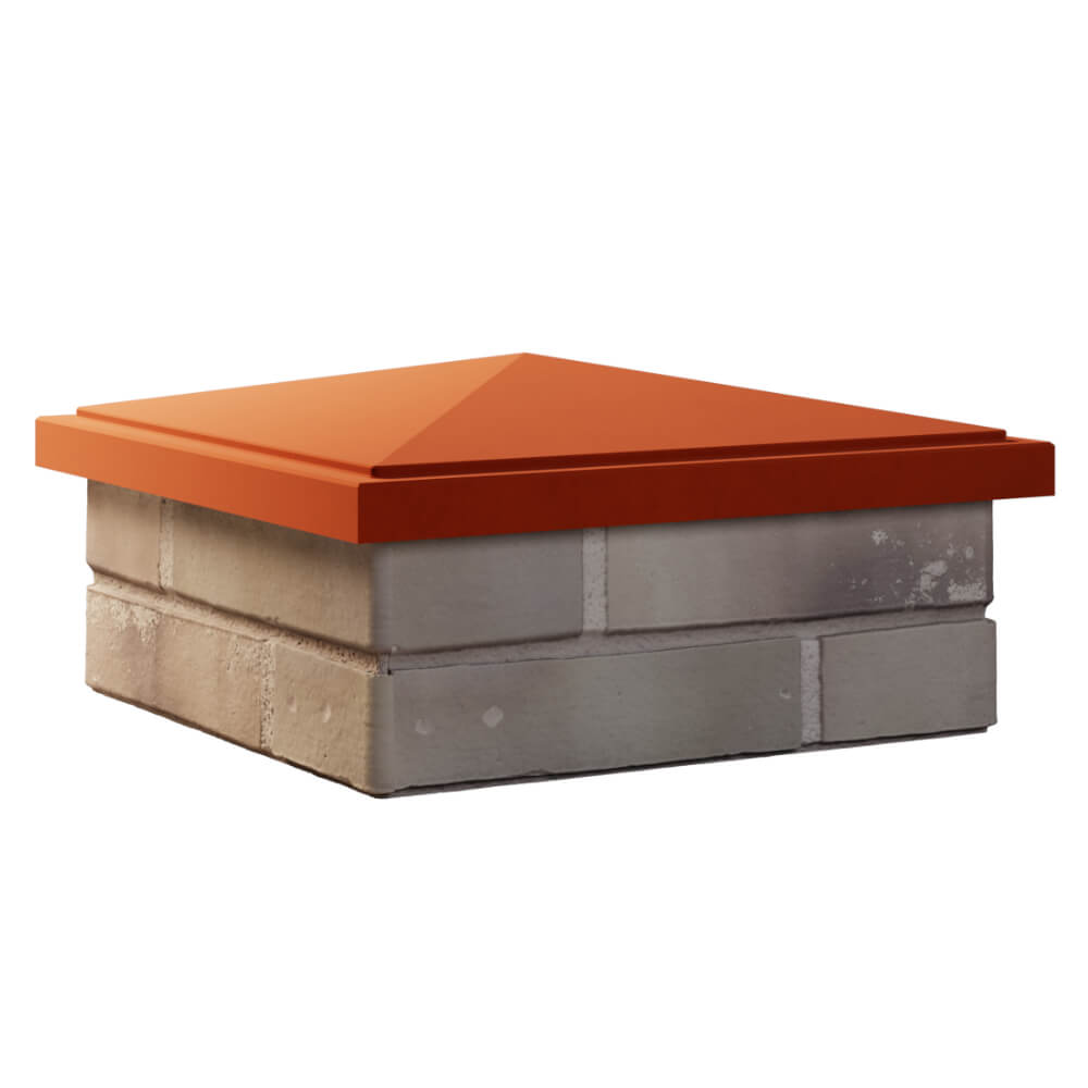 Колпак Zking БонаМоно Красный на столб 1.5х1.5 кирпича (385х385, 400х400мм) в Благовещенске фото